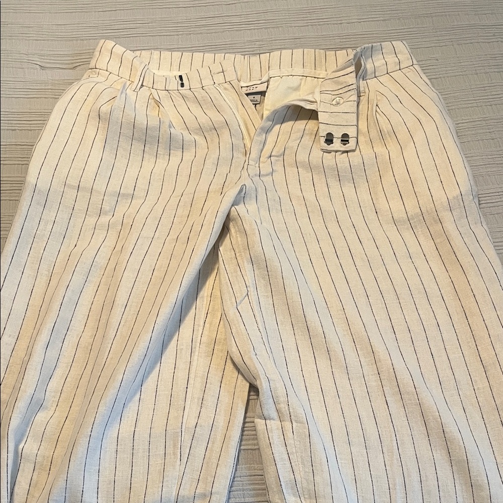 a new day Cream Striped Chinos